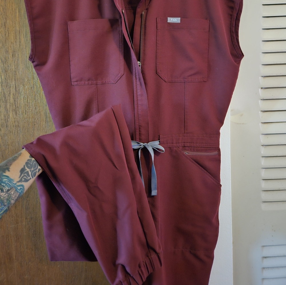 Figs Burgundy Jumpsuit